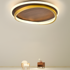 Moderne dæmpbar loftslampe i trælook – minimalistisk