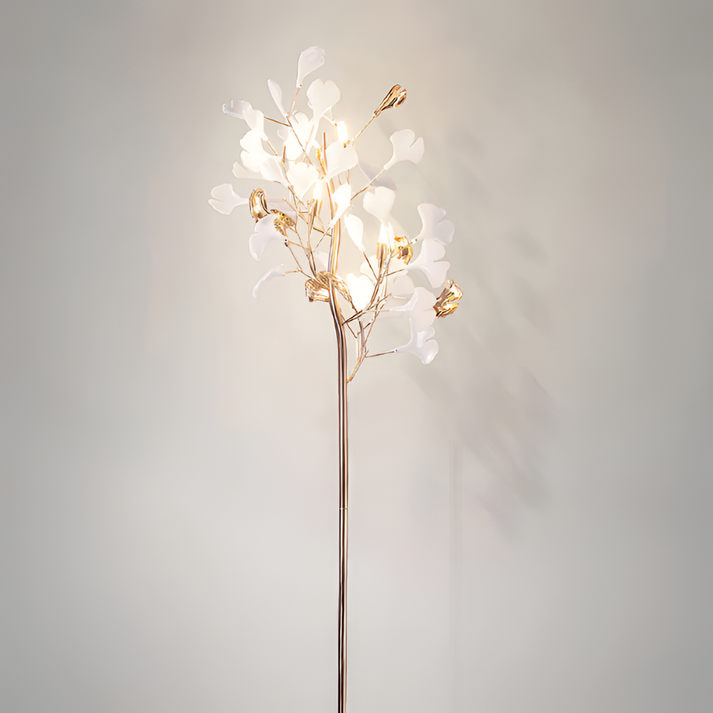 Blomstrende Træ Gulvlampe - Minimalistisk
