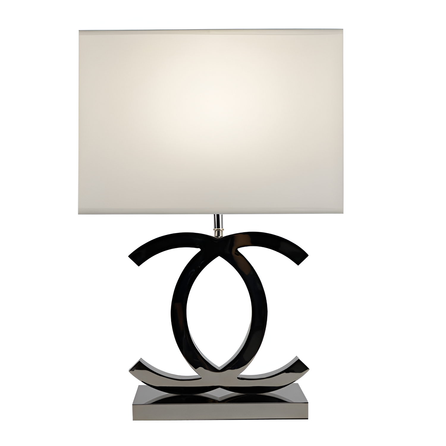 Poleret reflekterende bordlampe – skulpturel
