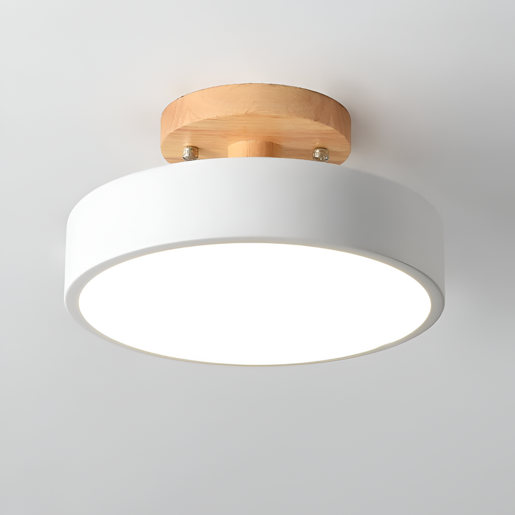Træbase Nordisk Loftlampe - Minimalistisk