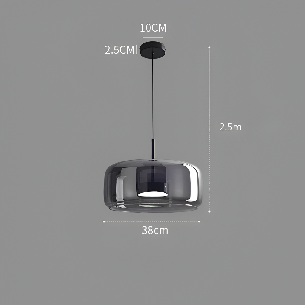 Røget Glas Pendellampe - Nordisk LED Hængelampe