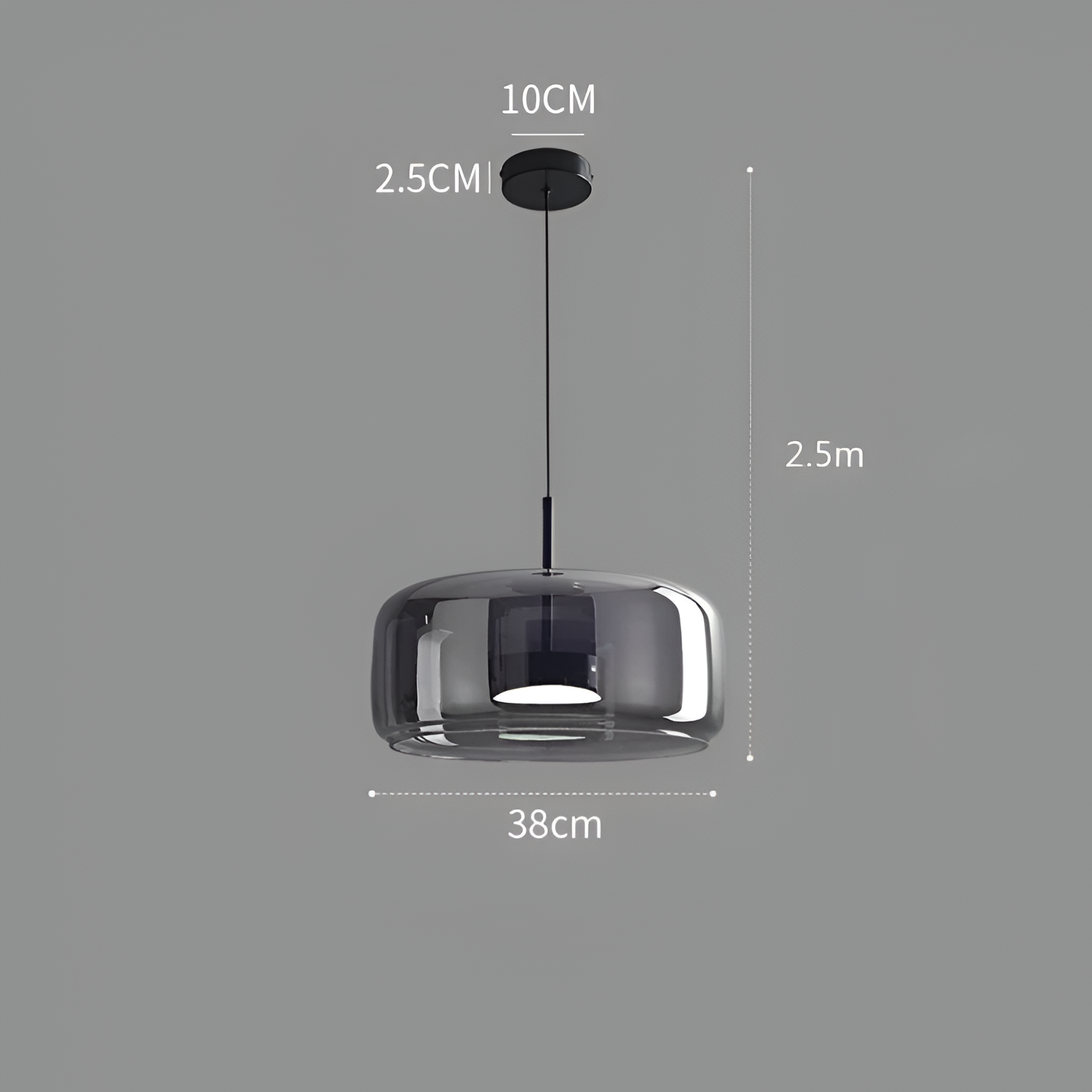 Røget Glas Pendellampe - Nordisk LED Hængelampe