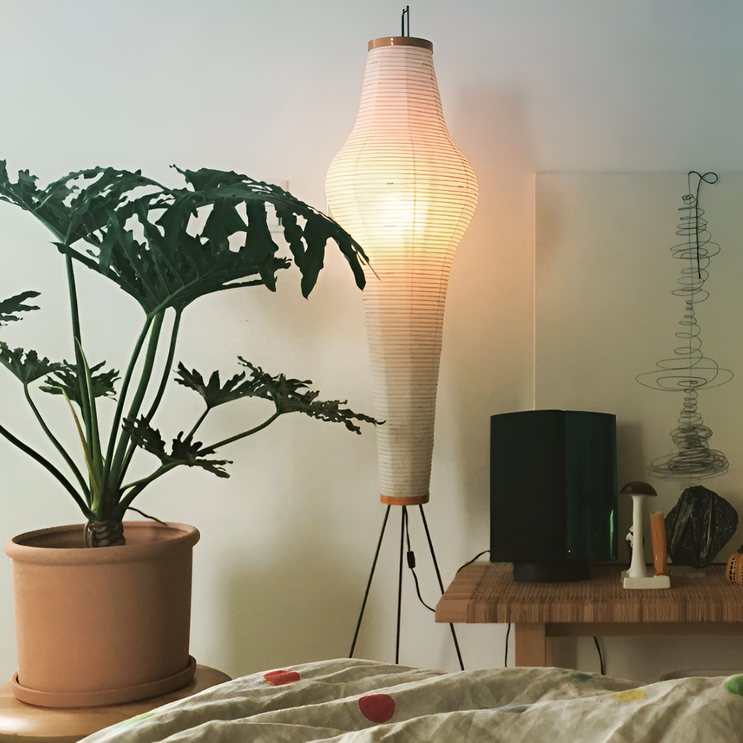 Minimalistisk Rispaper Gulvlampe - Nordisk
