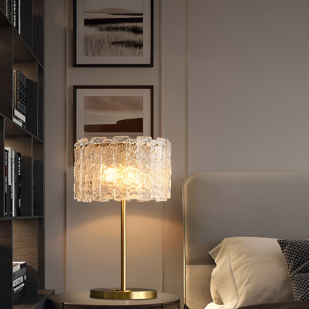 Tekstureret Frostet Bordlampe - Abstrakt