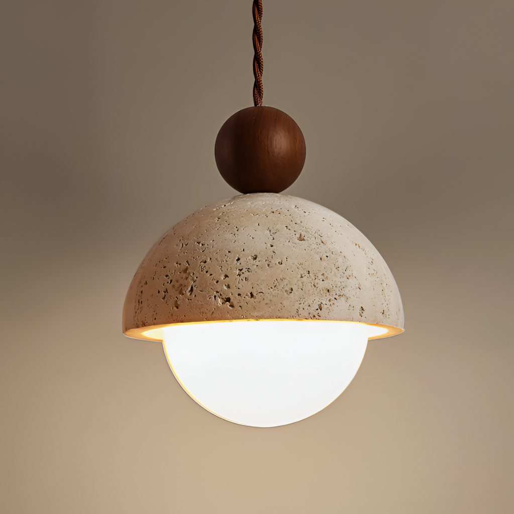 Minimalistisk Travertin Pendel - Snoet Ledning