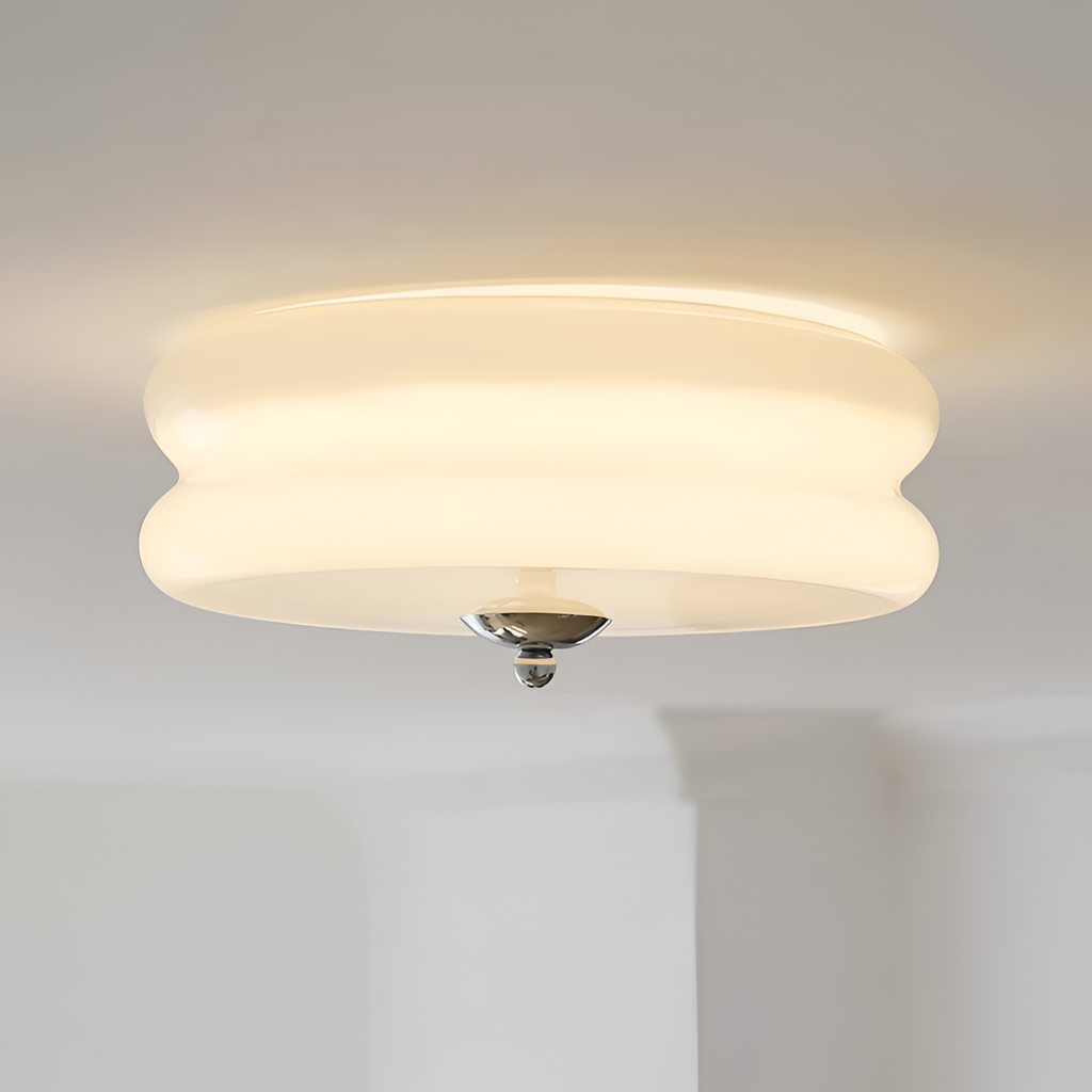 Blanke Loftlampe med Etager - Rundet