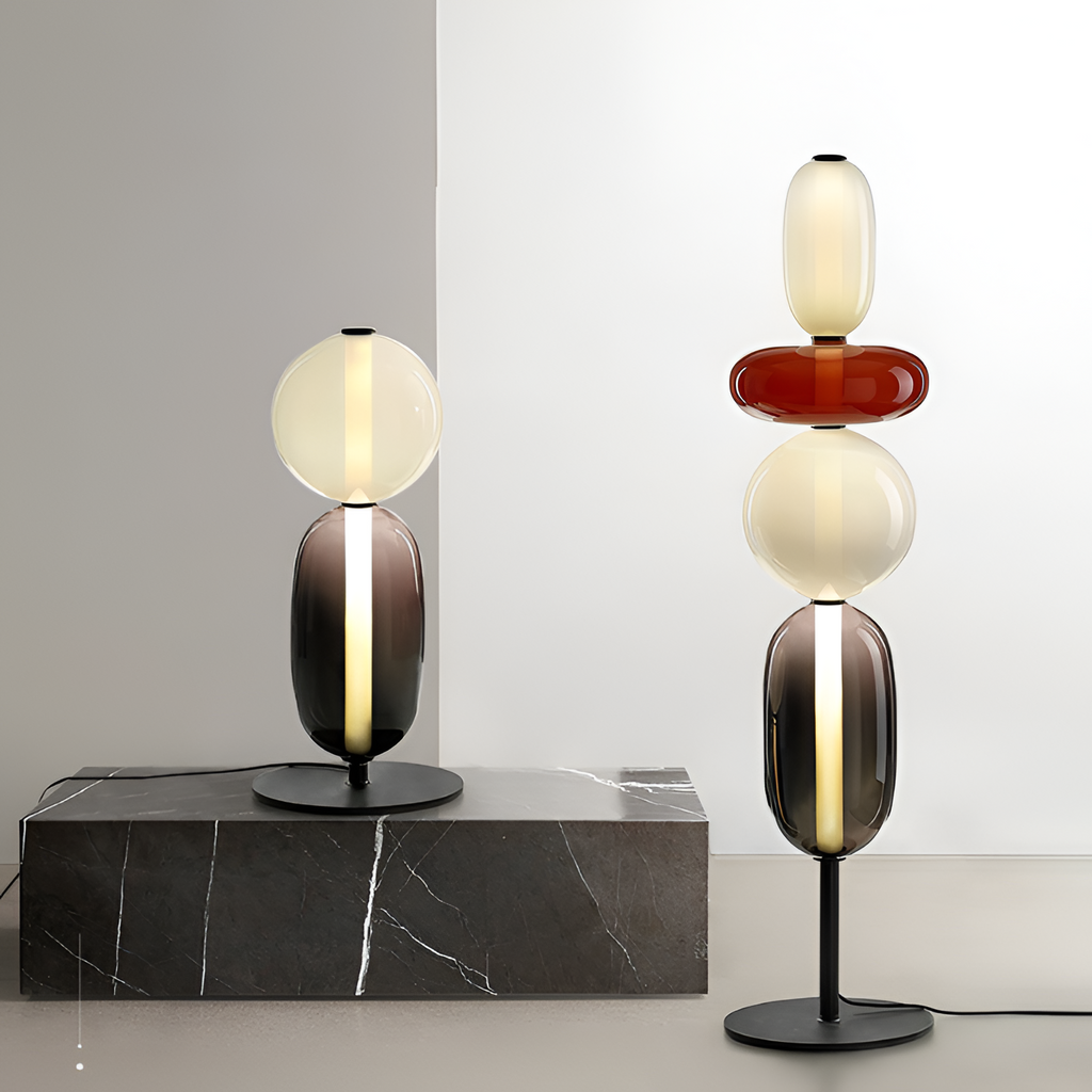 Stablet Geometrisk Glasgulvlampe - Moderne