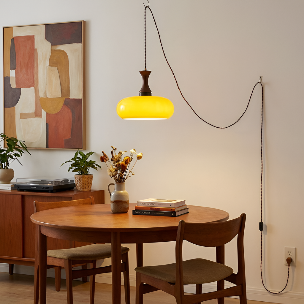 Retro Blankt Pendellampe - Dansk Vintage Stil