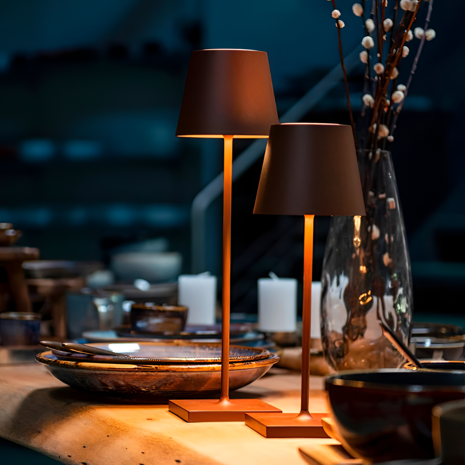 Minimalistisk Trådløs Bordlampe - Dæmpbar