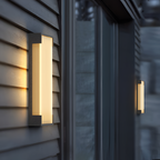 Rektangulær Solenergi Rillet Væglampe - Minimalistisk