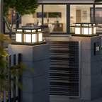 Zen-stil Solcellelampe til Søjle - Minimalistisk