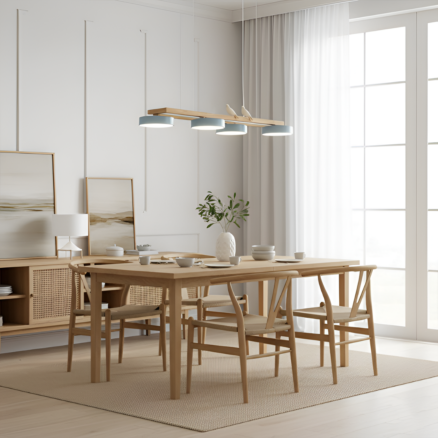 Nordisk Lineær Lysekrone - Minimalistisk