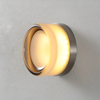 Rund Glasvæglampe - Dæmpbar Ravfarvet LED Lampe