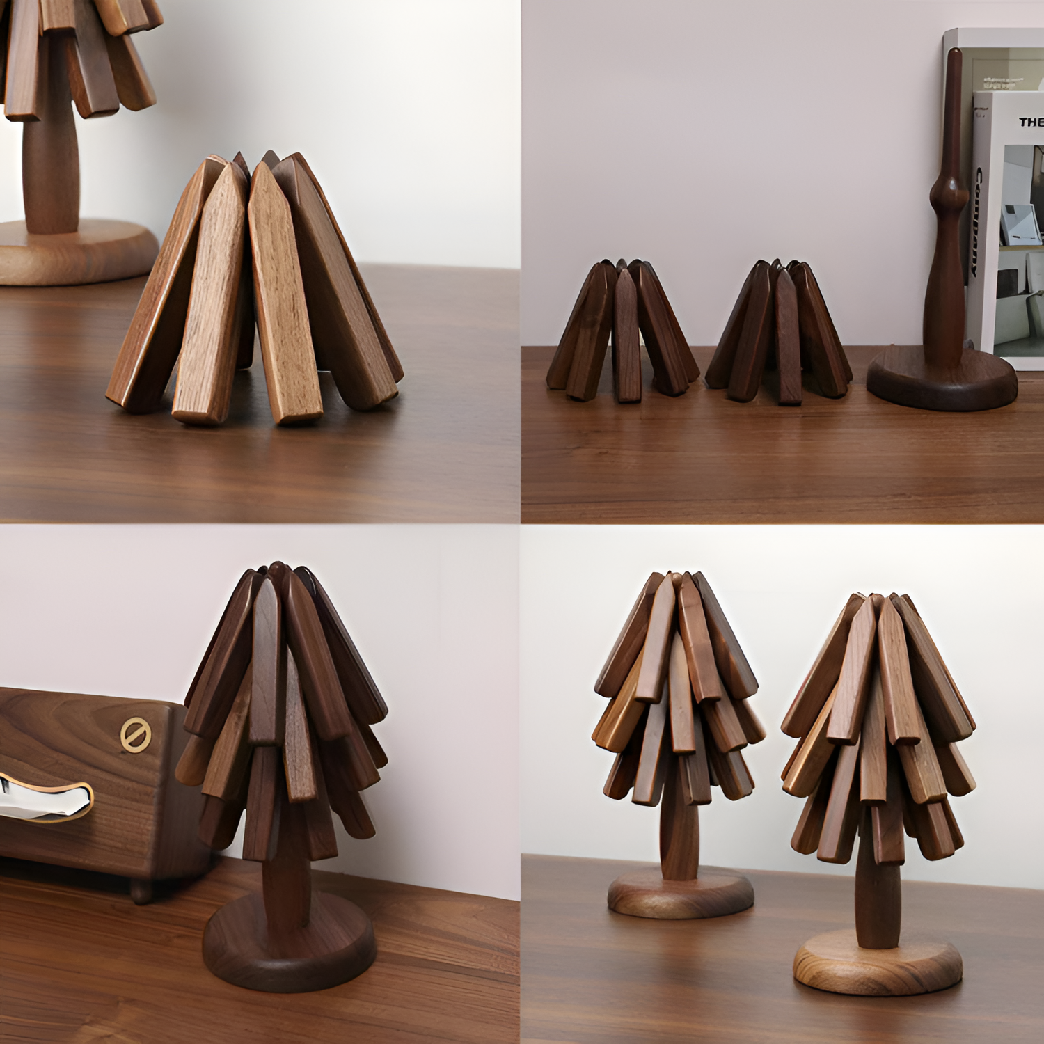 Minimalistisk Bordskåner I Træ - Foldbar