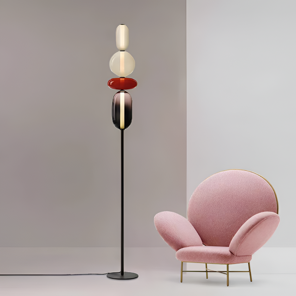 Stablet Geometrisk Glasgulvlampe - Moderne