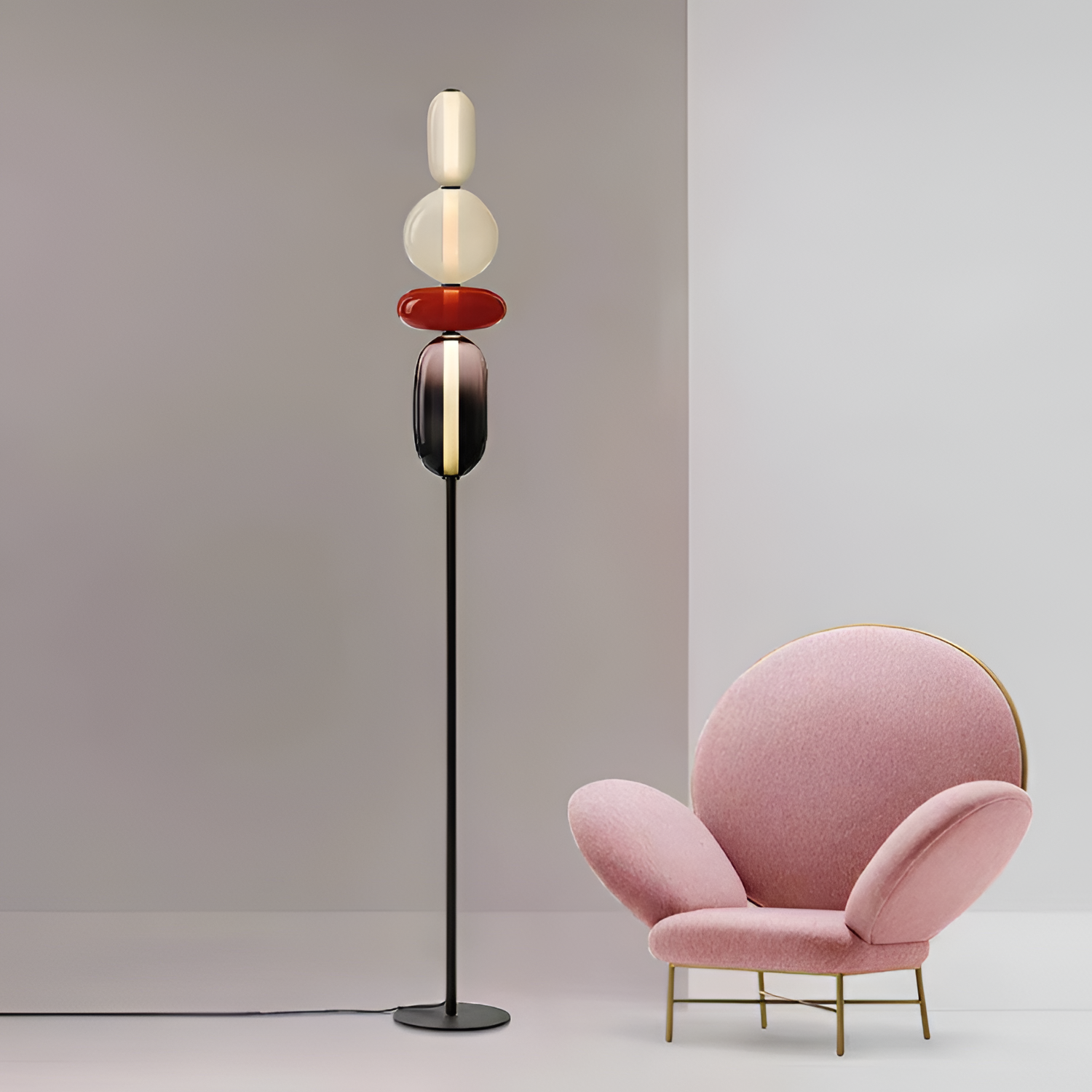 Stablet Geometrisk Glasgulvlampe - Moderne
