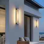 Rektangulær Solenergi Rillet Væglampe - Minimalistisk