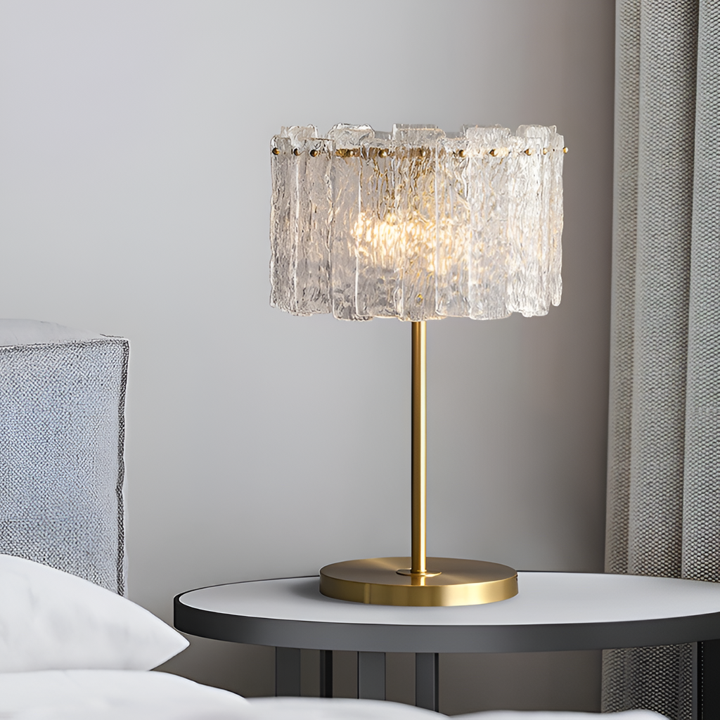 Tekstureret Frostet Bordlampe - Abstrakt