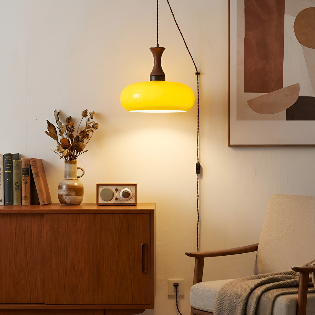 Retro Blankt Pendellampe - Dansk Vintage Stil