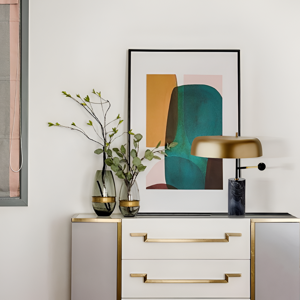 Minimalistisk Geometrisk Bordlampe - Industriel