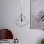 Skulpturel Rillet Glaspendel - Minimalistisk