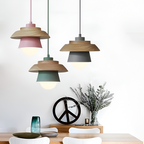 Nordic Pendellampe i Træ - Moderne Macaron Loftslampe