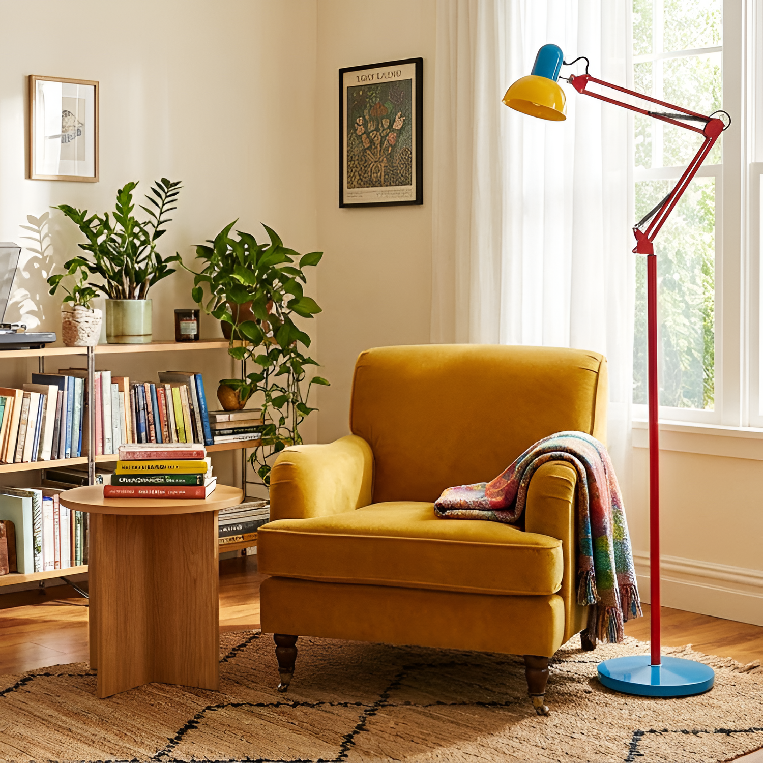 Memphis Industrial gulvlampe med flere arme – justerbar