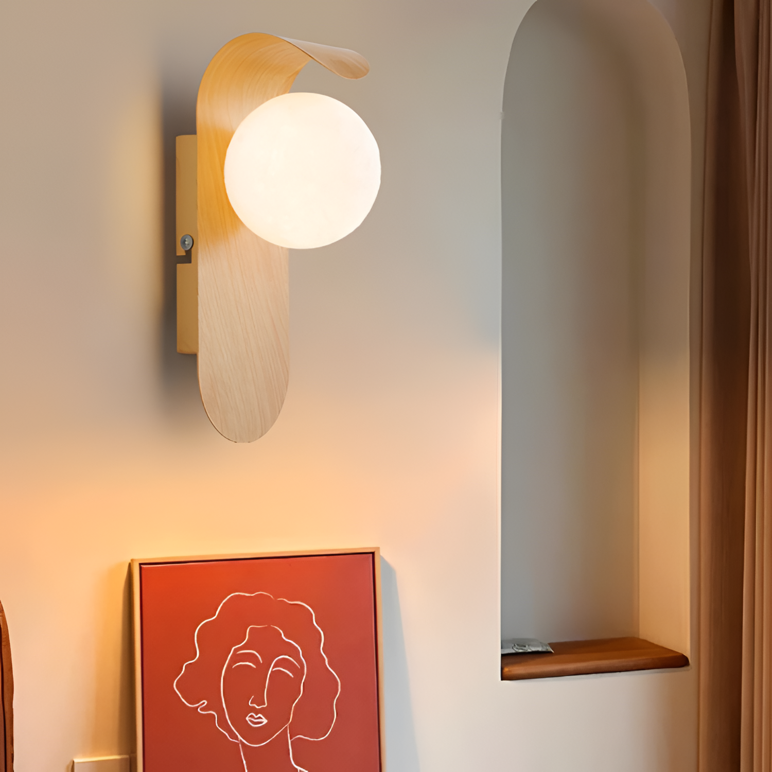 Minimalistisk buet væglampe – Art Deco-stil