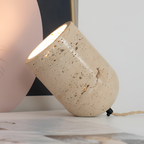 Struktureret Cylinderformet Bordlampe - Abstrakt