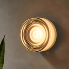 Rund Glasvæglampe - Dæmpbar Ravfarvet LED Lampe