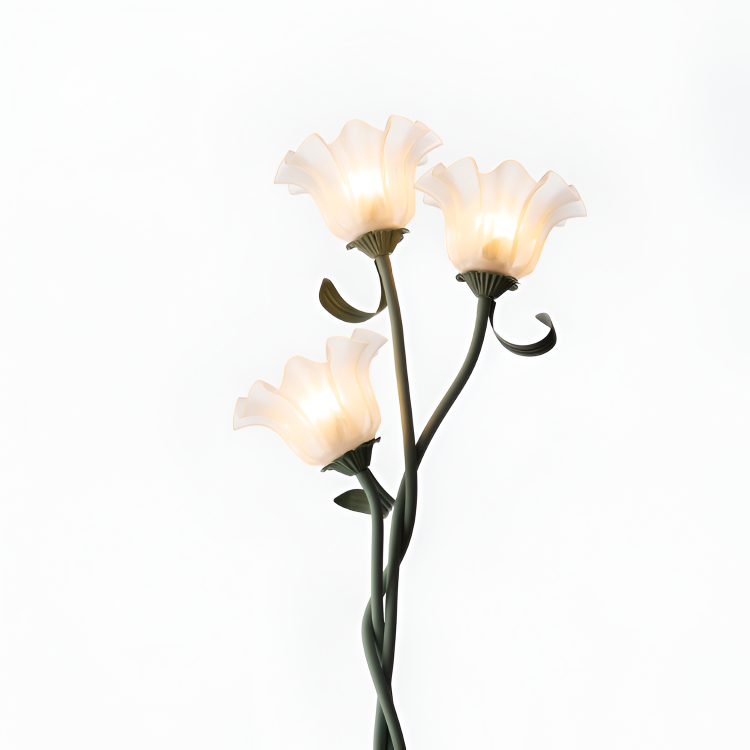 Blomstret buet gulvlampe - justerbar