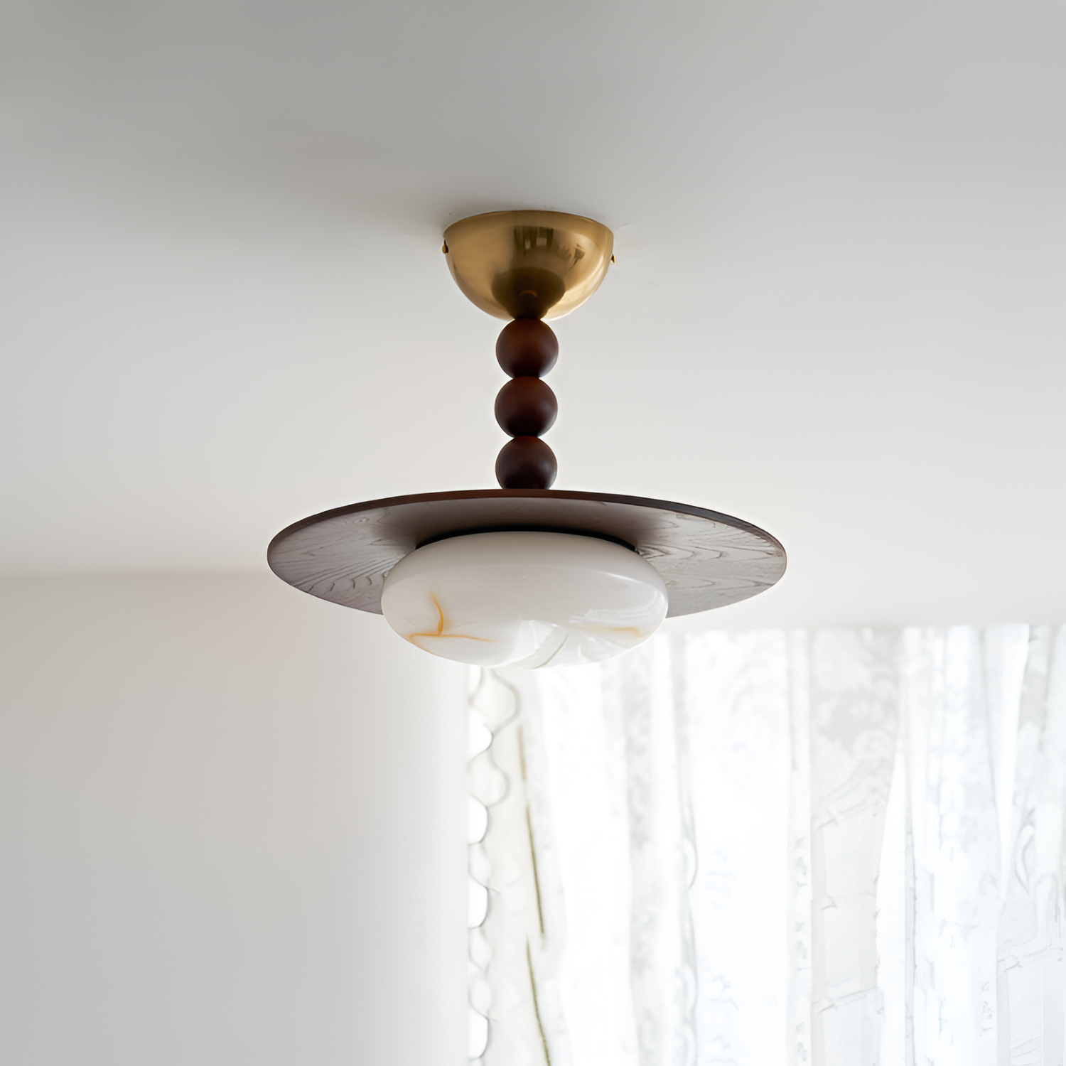 Skulpturel Alabast Loftlampe - Moderne