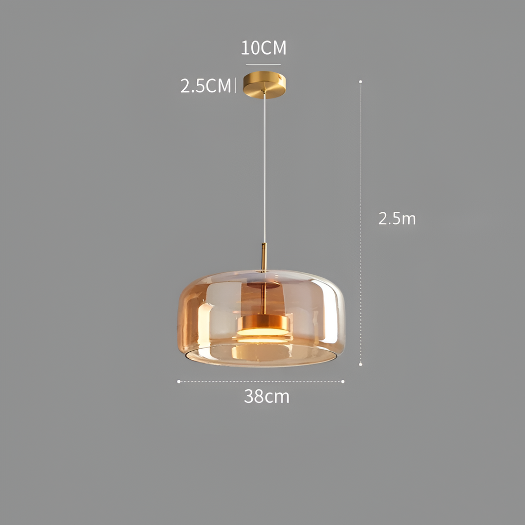 Røget Glas Pendellampe - Nordisk LED Hængelampe
