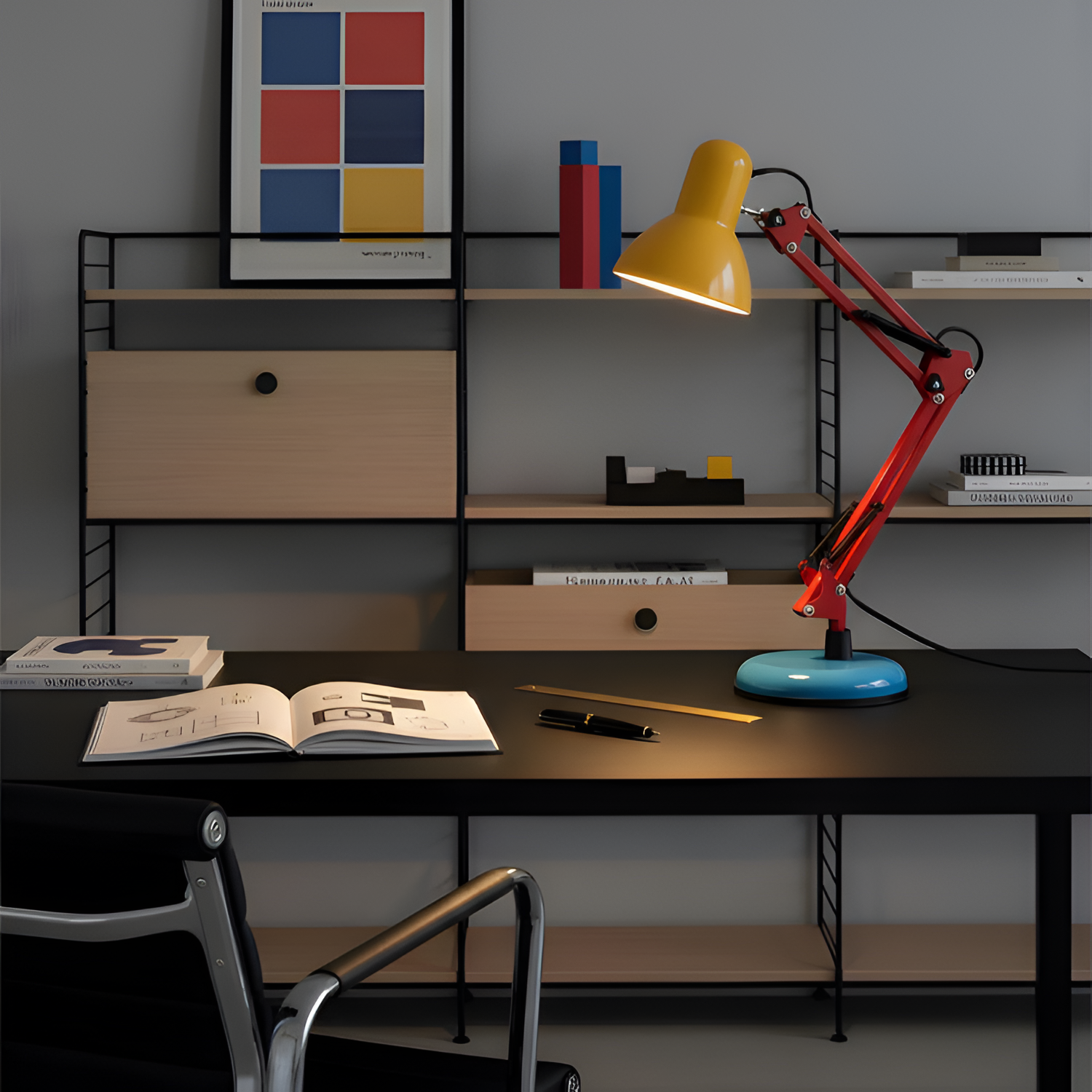 Flerleddet Industriel Skrivebordslampe - Justerbar