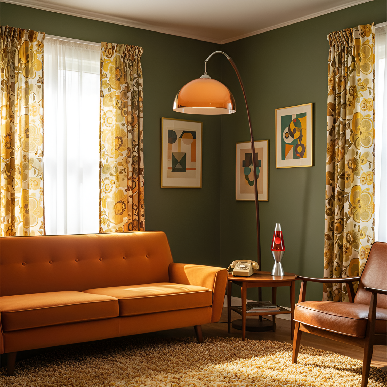 Mid-century Moderne Buegulvlampe - Justerbar