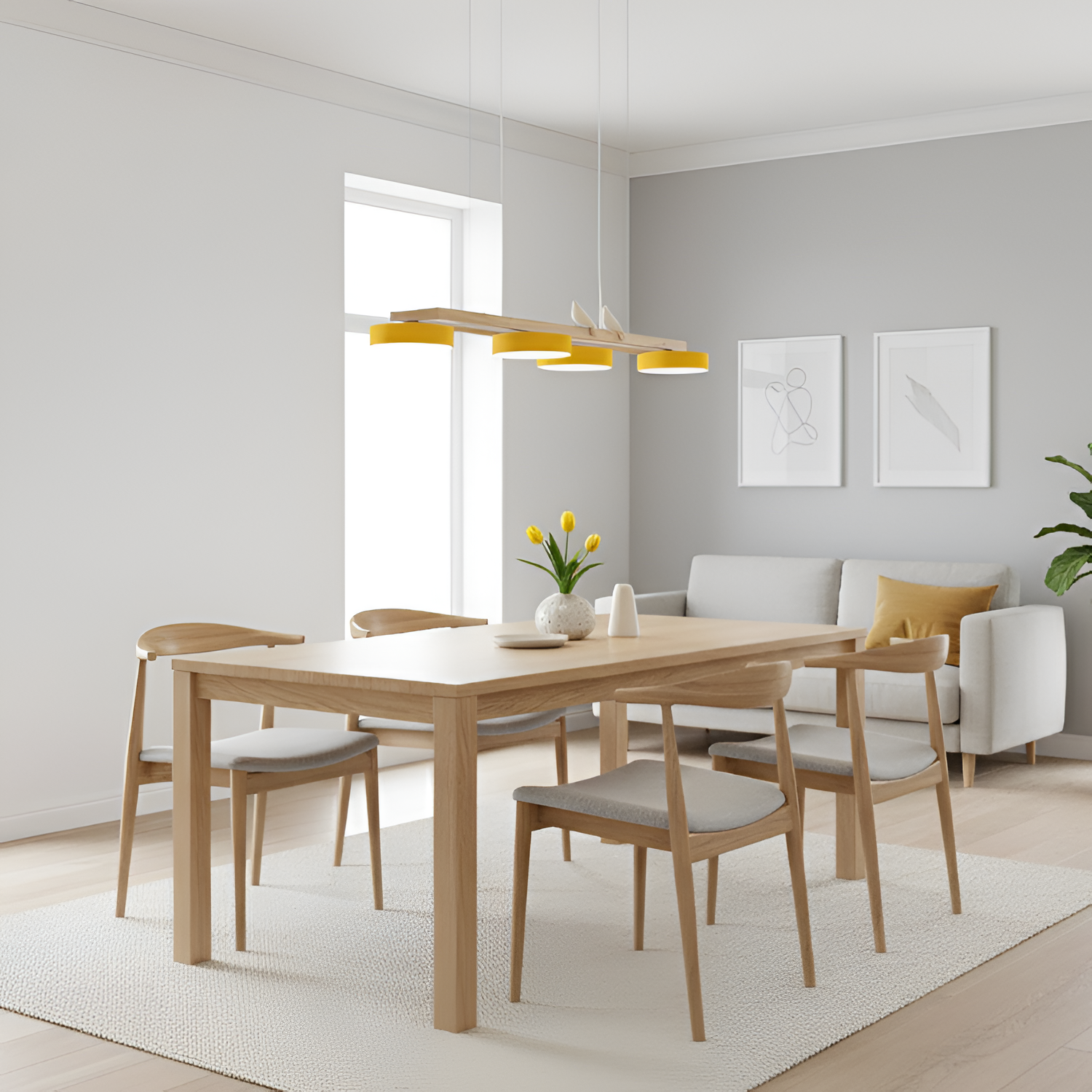 Nordisk Lineær Lysekrone - Minimalistisk