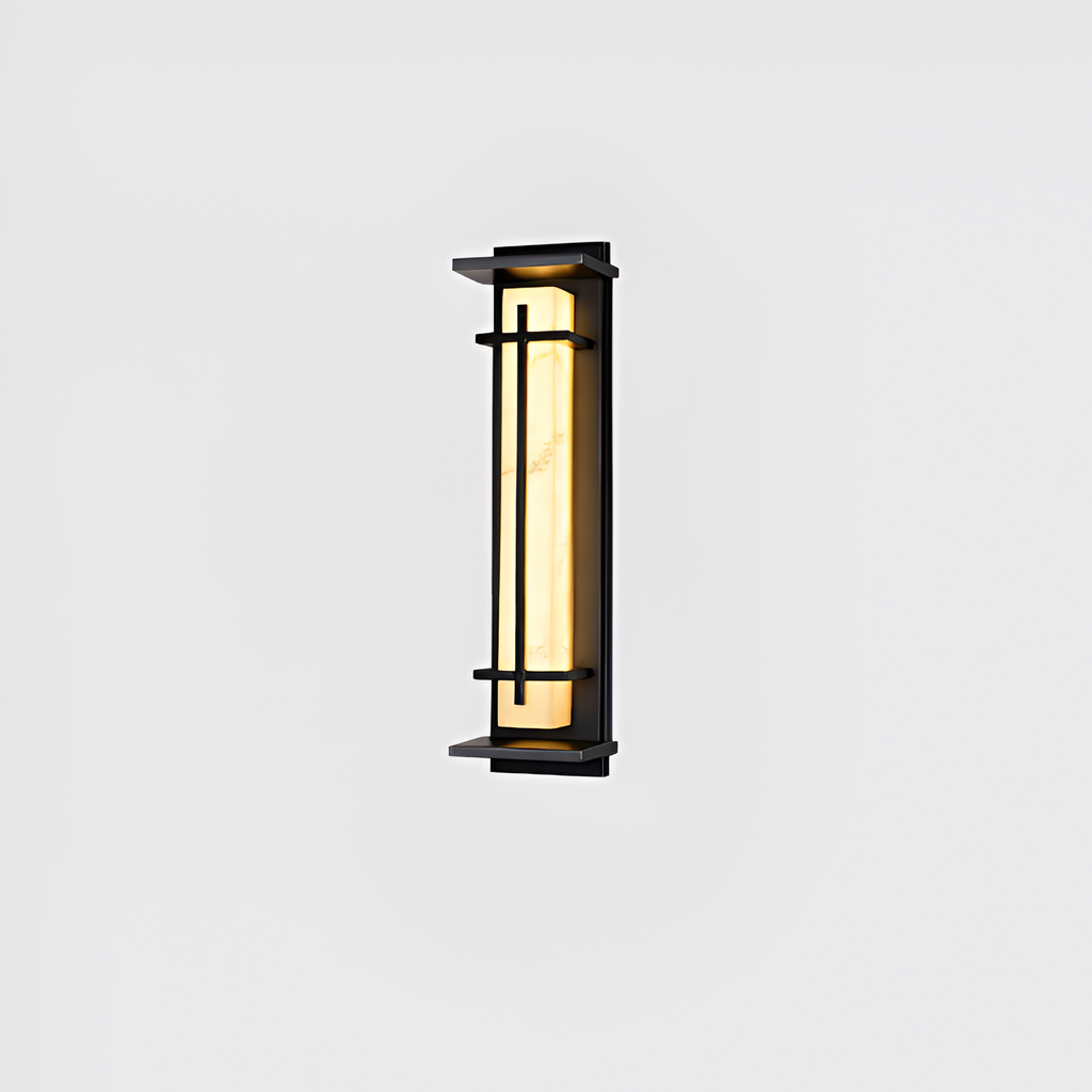 Marmorstil Solenergi Rektangulær Væglampe - Minimalistisk