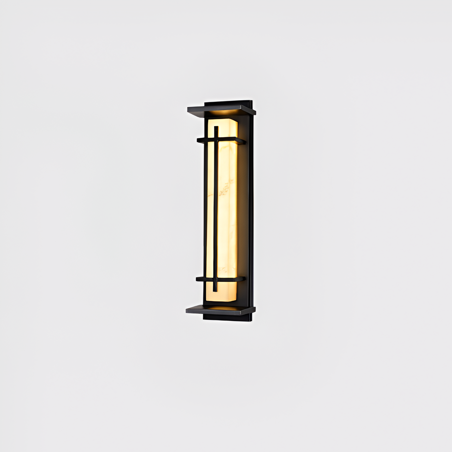 Marmorstil Solenergi Rektangulær Væglampe - Minimalistisk
