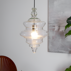 Skulpturel Rillet Glaspendel - Minimalistisk