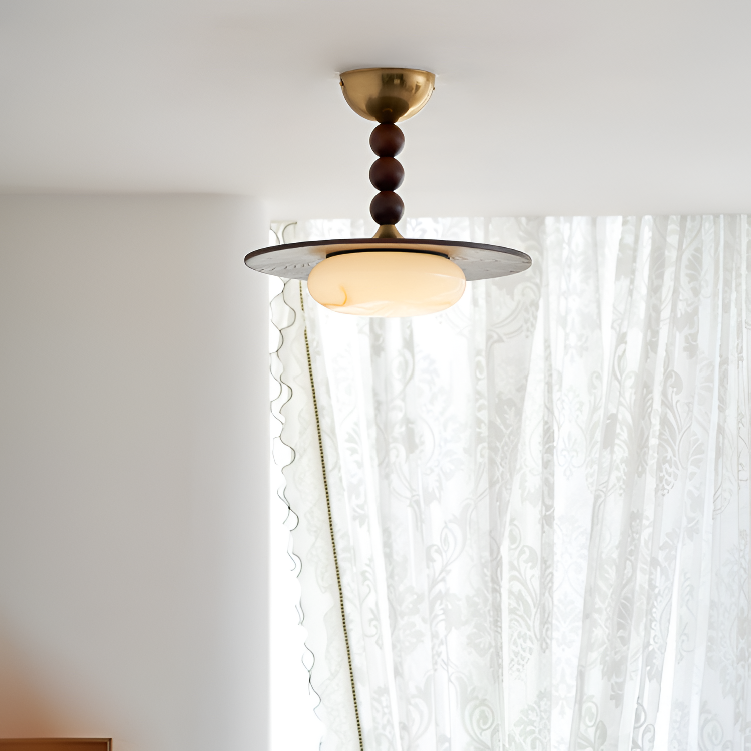 Skulpturel Alabast Loftlampe - Moderne