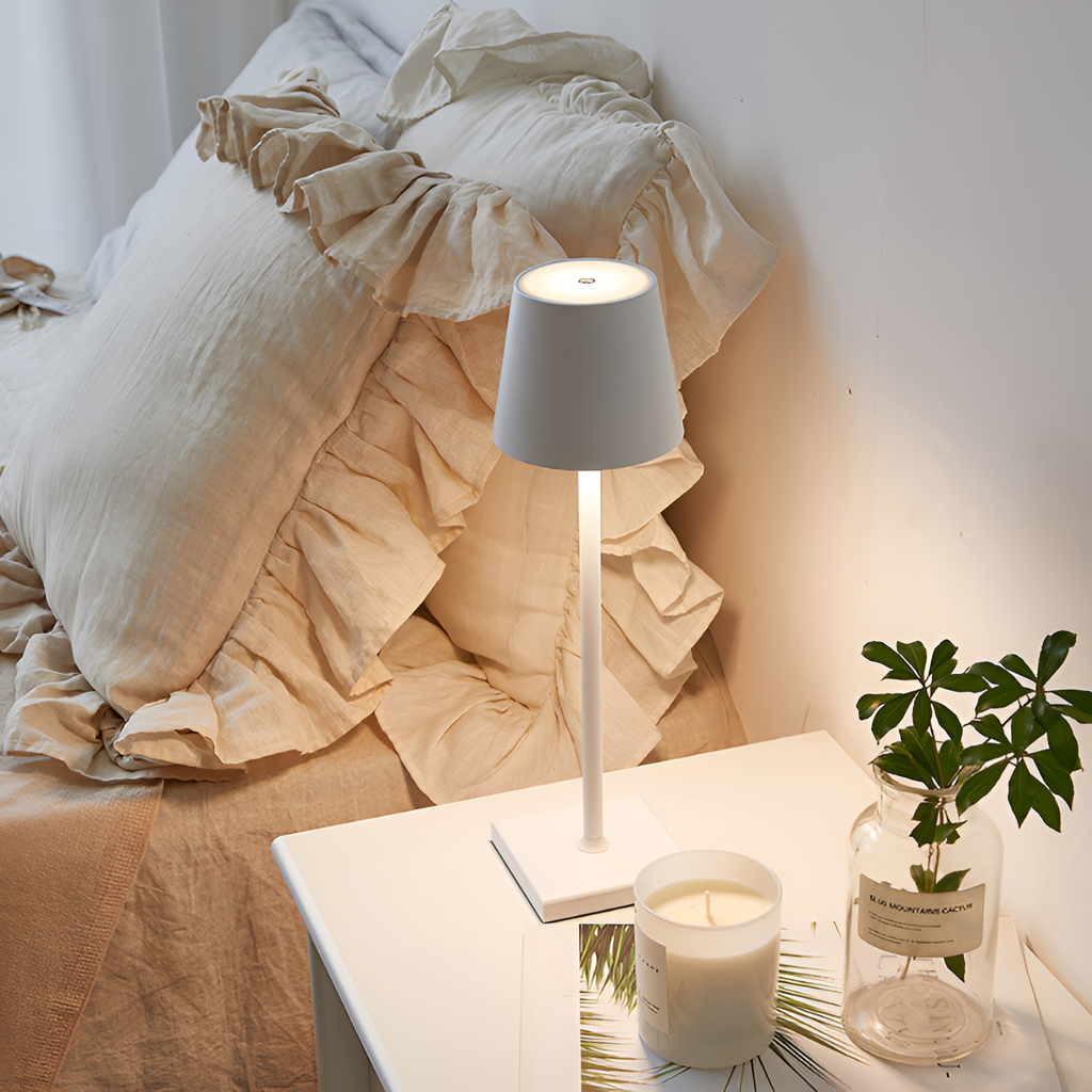 Minimalistisk Trådløs Bordlampe - Dæmpbar