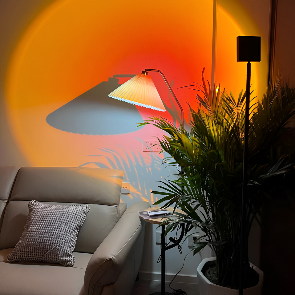 Sunset Projektionsgulvlampe - Gylden Time Stemningsbelysning