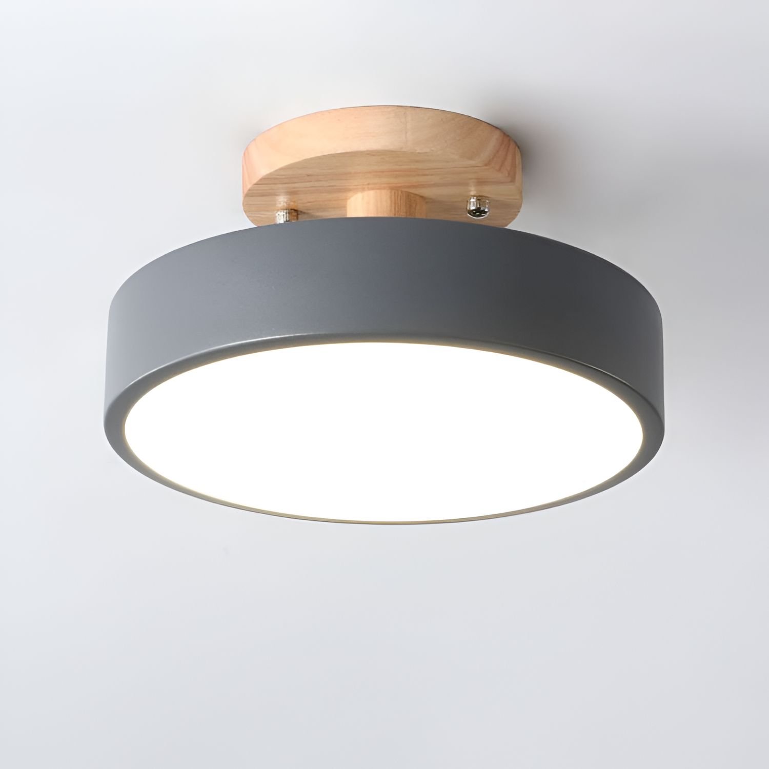 Træbase Nordisk Loftlampe - Minimalistisk
