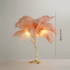 Træformet Fjeder Bordlampe - Dekorativ