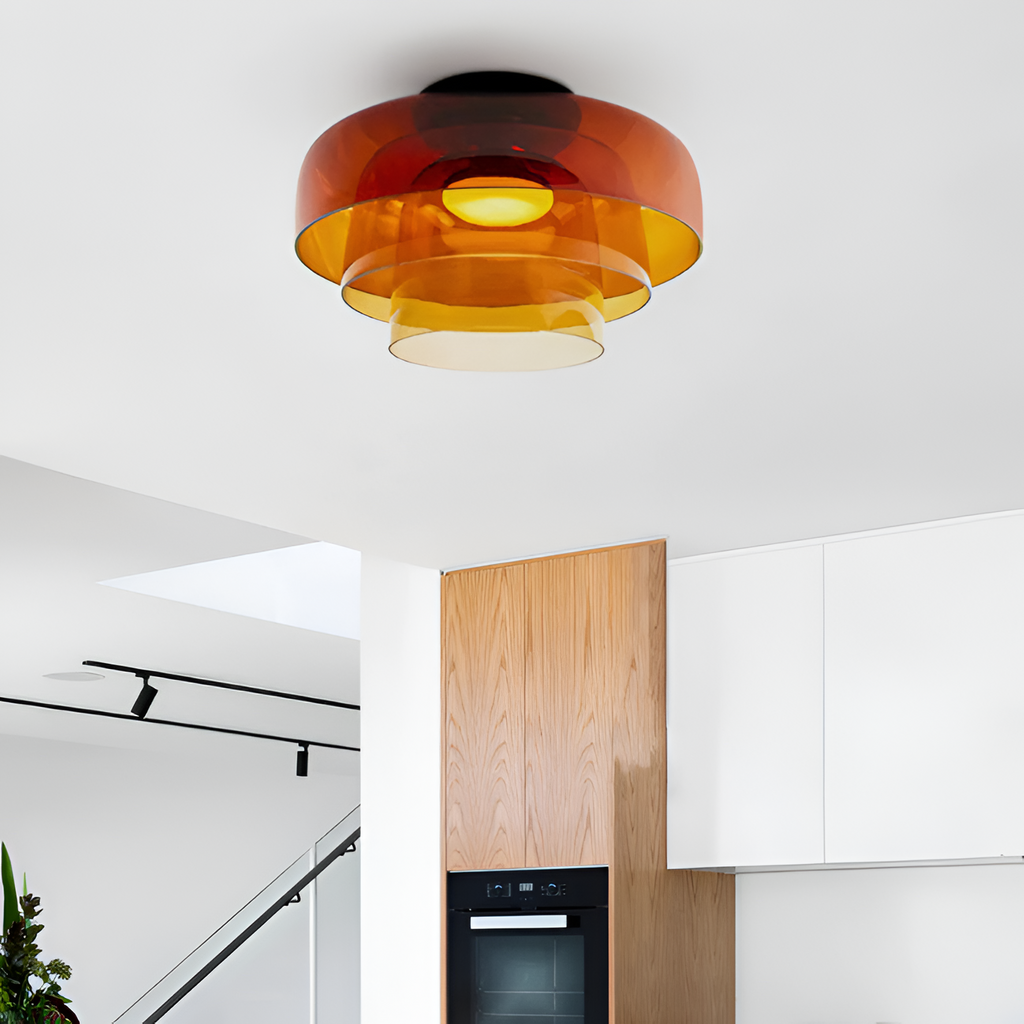 Flerlaget Transparent Glasloftlampe - Minimalistisk