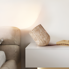 Struktureret Cylinderformet Bordlampe - Abstrakt