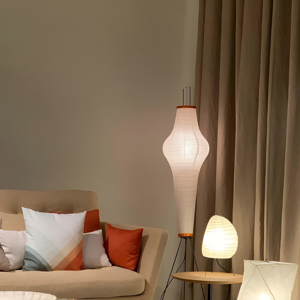 Minimalistisk Rispaper Gulvlampe - Nordisk