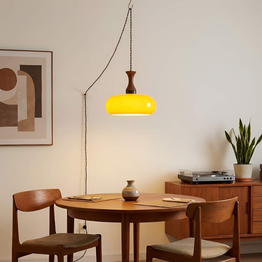 Retro Blankt Pendellampe - Dansk Vintage Stil