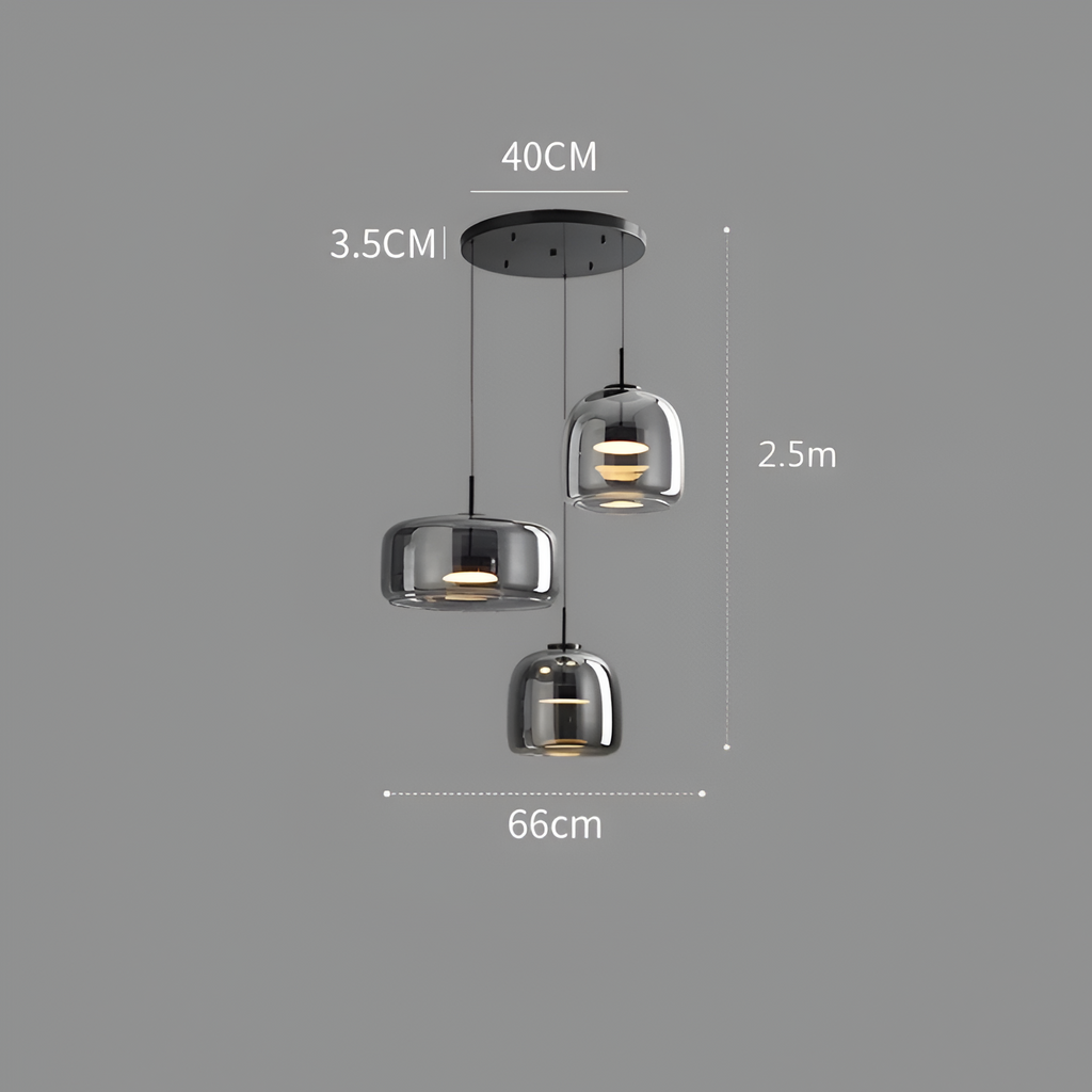 Røget Glas Pendellampe - Nordisk LED Hængelampe