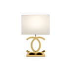 Poleret reflekterende bordlampe – skulpturel
